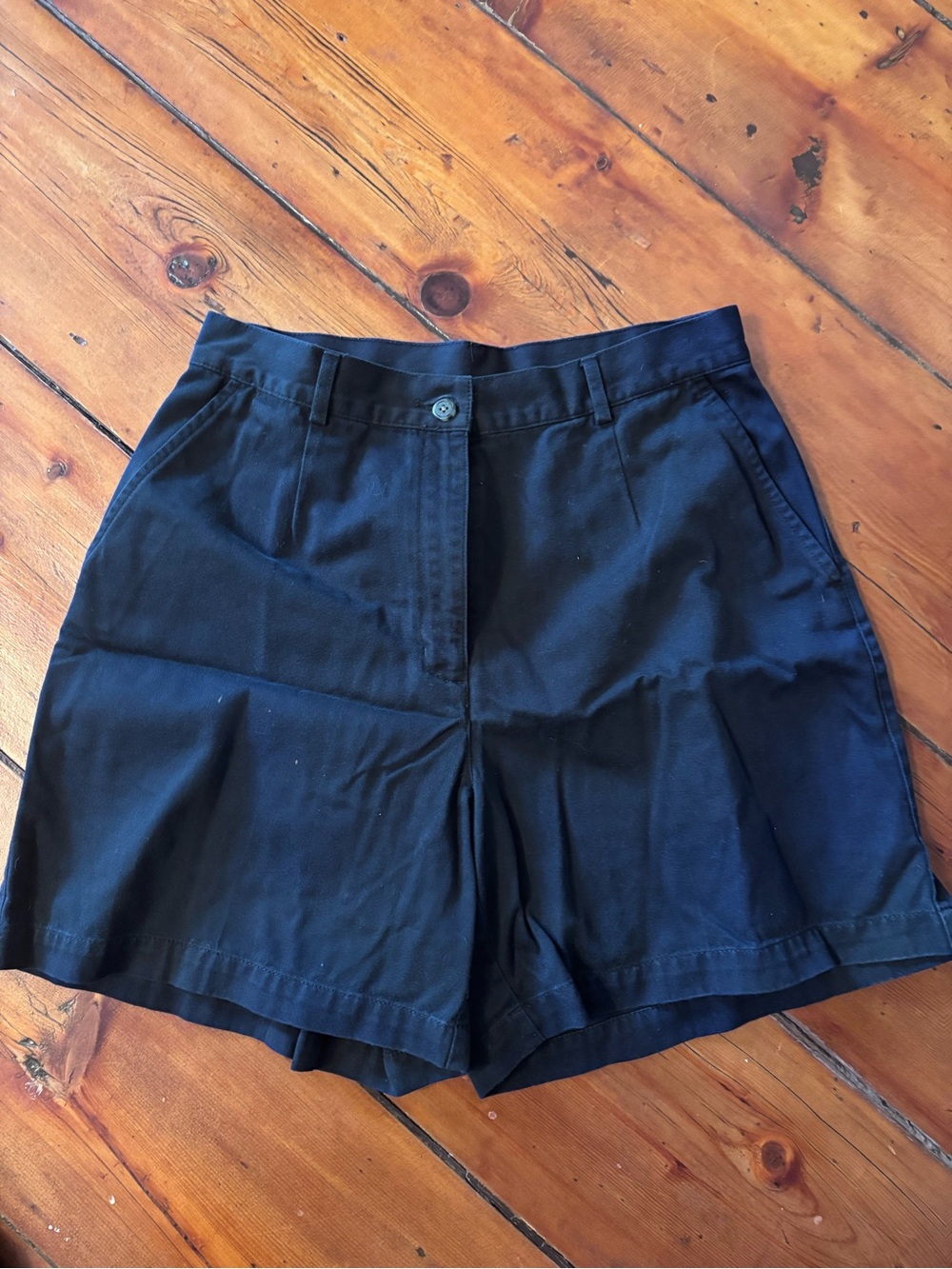 L.L. Bean Vintage Navy High-Waist Tailored Women's Shorts
